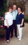 Celia, Ernest and Chris in the gardens of Haddon Hall