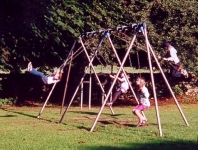 The girls on the swings