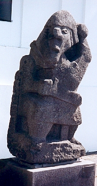 Sculpture outside the National Gallery, Reykjavik