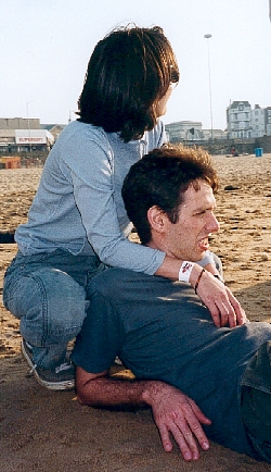 Julia and Daniel on the beach