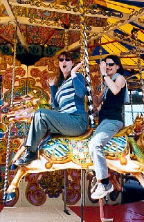 Robin and Julia on the merry-go-round