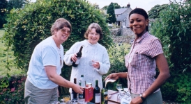Patricia, Juliet and Elizabeth during Happy Hour